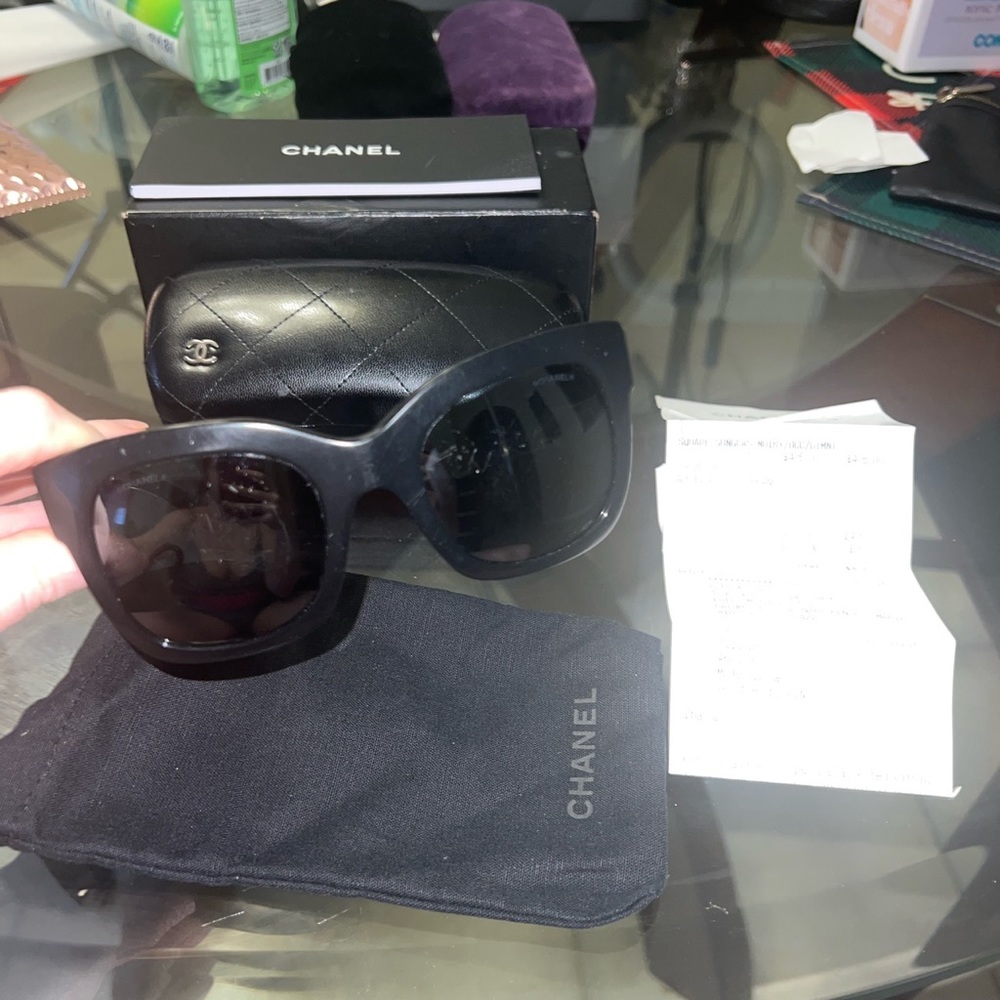 Authentic Chanel black sunglasses